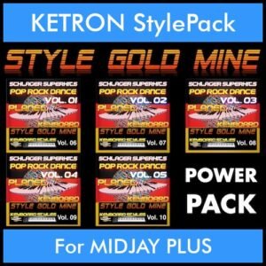 StyleGoldMine By PK POWERPACK STYLEGOLDMINE Vol. 1  - Vol. 06 to Vol. 10 - 300 Styles / Song Styles for KETRON MIDJAY PLUS in PAT format