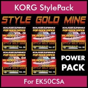 StyleGoldMine By PK POWERPACK STYLEGOLDMINE Vol. 1  - Vol. 06 to Vol. 10 - 300 Styles / Song Styles for KORG EK50CSA in STY format