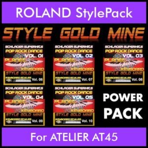 StyleGoldMine By PK POWERPACK STYLEGOLDMINE Vol. 1  - Vol. 06 to Vol. 10 - 300 Styles / Song Styles for ROLAND ATELIER AT45 in STL format