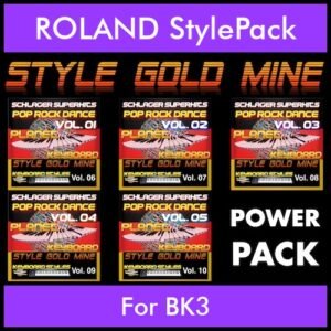 StyleGoldMine By PK POWERPACK STYLEGOLDMINE Vol. 1  - Vol. 06 to Vol. 10 - 300 Styles / Song Styles for ROLAND BK3 in STL format