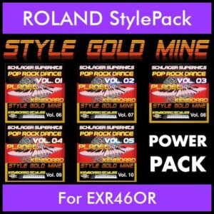 StyleGoldMine By PK POWERPACK STYLEGOLDMINE Vol. 1  - Vol. 06 to Vol. 10 - 300 Styles / Song Styles for ROLAND EXR46OR in STL format