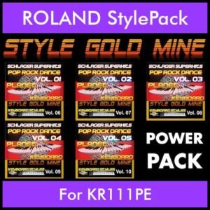 StyleGoldMine By PK POWERPACK STYLEGOLDMINE Vol. 1  - Vol. 06 to Vol. 10 - 300 Styles / Song Styles for ROLAND KR111PE in STL format