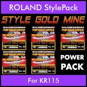 StyleGoldMine By PK POWERPACK STYLEGOLDMINE Vol. 1  - Vol. 06 to Vol. 10 - 300 Styles / Song Styles for ROLAND KR115 in STL format