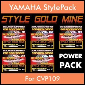 StyleGoldMine By PK POWERPACK STYLEGOLDMINE Vol. 1  - Vol. 06 to Vol. 10 - 300 Styles / Song Styles for YAMAHA CVP109 in STY format