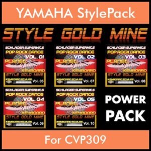 StyleGoldMine By PK POWERPACK STYLEGOLDMINE Vol. 1  - Vol. 06 to Vol. 10 - 300 Styles / Song Styles for YAMAHA CVP309 in STY format