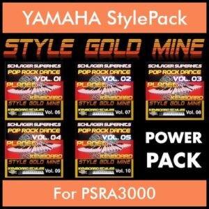 StyleGoldMine By PK POWERPACK STYLEGOLDMINE Vol. 1  - Vol. 06 to Vol. 10 - 300 Styles / Song Styles for YAMAHA PSRA3000 in STY format