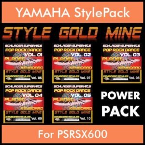 StyleGoldMine By PK POWERPACK STYLEGOLDMINE Vol. 1  - Vol. 06 to Vol. 10 - 300 Styles / Song Styles for YAMAHA PSRSX600 in STY format