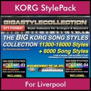 The BIG KORG Song Styles Pack By PK GIGAPACK SONGSTYLES Vol. 1  - 17300 Styles - 11305 Styles / 6000 Song Styles for KORG Liverpool in STY format