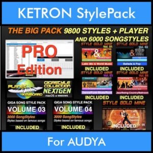 The BIG Pack By PK Incl. GSC NEXTGEN PRO 9800 Styles With Style Player Vol. 1  - 15800 Styles Splitted into - 9800 Styles and 6000 Song Styles for KETRON AUDYA in PAT format