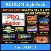 The BIG Pack By PK Incl. GSC NEXTGEN PRO 9800 Styles With Style Player Vol. 1 - 15800 Styles Splitted into - 9800 Styles and 6000 Song Styles for KETRON EVENT X in KST format