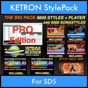 The BIG Pack By PK Incl. GSC NEXTGEN PRO 9800 Styles With Style Player Vol. 1  - 15800 Styles Splitted into - 9800 Styles and 6000 Song Styles for KETRON SD5 in PAT format