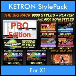 The BIG Pack By PK Incl. GSC NEXTGEN PRO 9800 Styles With Style Player Vol. 1  - 15800 Styles Splitted into - 9800 Styles and 6000 Song Styles for KETRON X1 in PAT format