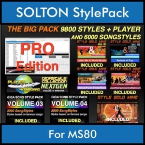 The BIG Pack By PK Incl. GSC NEXTGEN PRO 9800 Styles With Style Player Vol. 1  - 15800 Styles Splitted into - 9800 Styles and 6000 Song Styles for SOLTON MS80 in PAT format