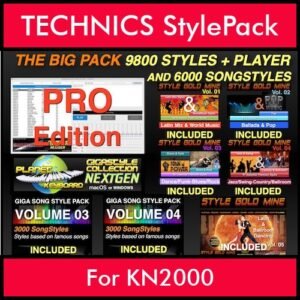 The BIG Pack By PK Incl. GSC NEXTGEN PRO 9800 Styles With Style Player Vol. 1  - 15800 Styles Splitted into - 9800 Styles and 6000 Song Styles for TECHNICS KN2000 in CMP format