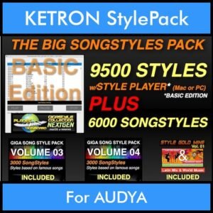 The Big Song Style Pack By PK Incl. GSC NEXTGEN BASIC 9500 Styles With Style Player Vol. 1  - 15500 Styles Splitted into - 9500 Styles and 6000 Song Styles for KETRON AUDYA in PAT format