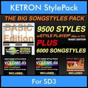 The Big Song Style Pack By PK Incl. GSC NEXTGEN BASIC 9500 Styles With Style Player Vol. 1  - 15500 Styles Splitted into - 9500 Styles and 6000 Song Styles for KETRON SD3 in PAT format