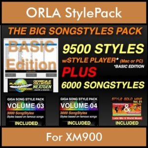 The Big Song Style Pack By PK Incl. GSC NEXTGEN BASIC 9500 Styles With Style Player Vol. 1  - 15500 Styles Splitted into - 9500 Styles and 6000 Song Styles for ORLA XM900 in STL format