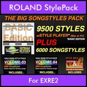 The Big Song Style Pack By PK Incl. GSC NEXTGEN BASIC 9500 Styles With Style Player Vol. 1  - 15500 Styles Splitted into - 9500 Styles and 6000 Song Styles for ROLAND EXRE2 in STL format