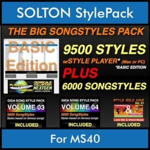 The Big Song Style Pack By PK Incl. GSC NEXTGEN BASIC 9500 Styles With Style Player Vol. 1  - 15500 Styles Splitted into - 9500 Styles and 6000 Song Styles for SOLTON MS40 in PAT format