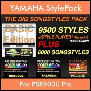 The Big Song Style Pack By PK Incl. GSC NEXTGEN BASIC 9500 Styles With Style Player Vol. 1  - 15500 Styles Splitted into - 9500 Styles and 6000 Song Styles for YAMAHA PSR9000 Pro in STY format