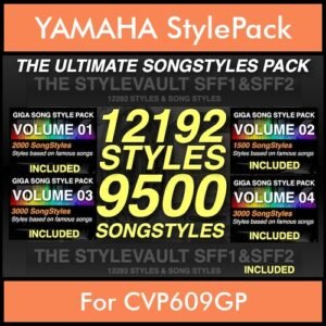 The Ultimate Song Style Pack By PK GIGAPACK SONGSTYLES Vol. 1  - 21692 Styles Splitted into - 12192 Styles and 9500 Song Styles for YAMAHA CVP609GP in STY format