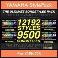 The Ultimate Song Style Pack By PK GIGAPACK SONGSTYLES Vol. 1 - 21692 Styles Splitted into - 12192 Styles and 9500 Song Styles for YAMAHA GENOS in STY format