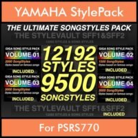 The Ultimate Song Style Pack By PK GIGAPACK SONGSTYLES Vol. 1 - 21692 Styles Splitted into - 12192 Styles and 9500 Song Styles for YAMAHA PSRS770 in STY format