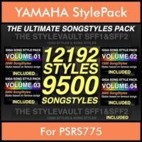 The Ultimate Song Style Pack By PK GIGAPACK SONGSTYLES Vol. 1 - 21692 Styles Splitted into - 12192 Styles and 9500 Song Styles for YAMAHA PSRS775 in STY format