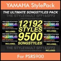 The Ultimate Song Style Pack By PK GIGAPACK SONGSTYLES Vol. 1 - 21692 Styles Splitted into - 12192 Styles and 9500 Song Styles for YAMAHA PSRS900 in STY format