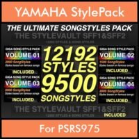 The Ultimate Song Style Pack By PK GIGAPACK SONGSTYLES Vol. 1 - 21692 Styles Splitted into - 12192 Styles and 9500 Song Styles for YAMAHA PSRS975 in STY format