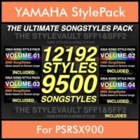 The Ultimate Song Style Pack By PK GIGAPACK SONGSTYLES Vol. 1 - 21692 Styles Splitted into - 12192 Styles and 9500 Song Styles for YAMAHA PSRSX900 in STY format