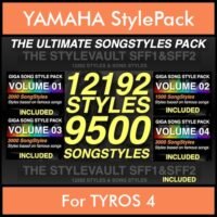 The Ultimate Song Style Pack By PK GIGAPACK SONGSTYLES Vol. 1 - 21692 Styles Splitted into - 12192 Styles and 9500 Song Styles for YAMAHA TYROS 4 in STY format