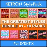 The Greatest Styles By PK Bunde TGS Vol. 01 - Vol. 01 to Vol. 10 - 600 Styles / Song Styles for KETRON EVENT X in KST format