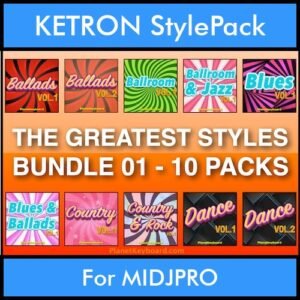 The Greatest Styles By PK Bunde TGS Vol. 01  - Vol. 01 to Vol. 10 - 600 Styles / Song Styles for KETRON MIDJPRO in KST format