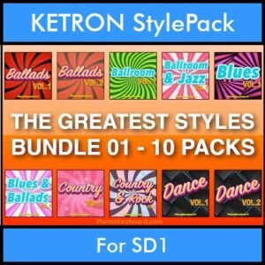 The Greatest Styles By PK Bunde TGS Vol. 01  - Vol. 01 to Vol. 10 - 600 Styles / Song Styles for KETRON SD1 in PAT format