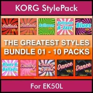 The Greatest Styles By PK Bunde TGS Vol. 01  - Vol. 01 to Vol. 10 - 600 Styles / Song Styles for KORG EK50L in STY format