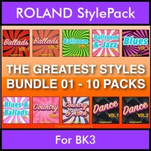 The Greatest Styles By PK Bunde TGS Vol. 01  - Vol. 01 to Vol. 10 - 600 Styles / Song Styles for ROLAND BK3 in STL format