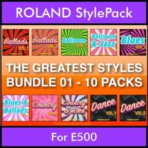 The Greatest Styles By PK Bunde TGS Vol. 01  - Vol. 01 to Vol. 10 - 600 Styles / Song Styles for ROLAND E500 in STL format