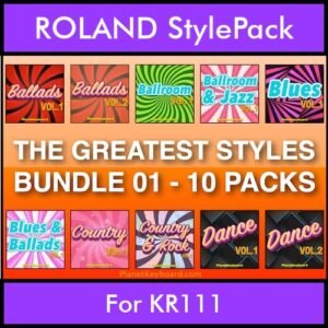 The Greatest Styles By PK Bunde TGS Vol. 01  - Vol. 01 to Vol. 10 - 600 Styles / Song Styles for ROLAND KR111 in STL format