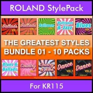 The Greatest Styles By PK Bunde TGS Vol. 01  - Vol. 01 to Vol. 10 - 600 Styles / Song Styles for ROLAND KR115 in STL format