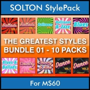 The Greatest Styles By PK Bunde TGS Vol. 01  - Vol. 01 to Vol. 10 - 600 Styles / Song Styles for SOLTON MS60 in PAT format