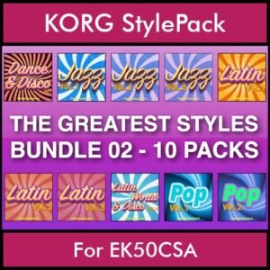 The Greatest Styles By PK Bunde TGS Vol. 02  - Vol. 11 to Vol. 20 - 600 Styles / Song Styles for KORG EK50CSA in STY format