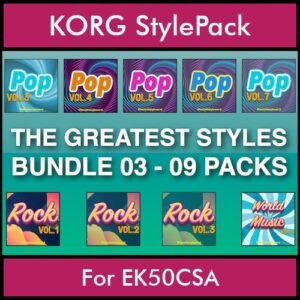 The Greatest Styles By PK Bunde TGS Vol. 03  - Vol. 21 to Vol. 29 - 540 Styles / Song Styles for KORG EK50CSA in STY format