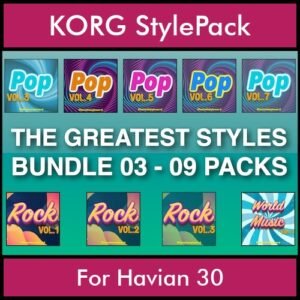 The Greatest Styles By PK Bunde TGS Vol. 03  - Vol. 21 to Vol. 29 - 540 Styles / Song Styles for KORG Havian 30 in STY format