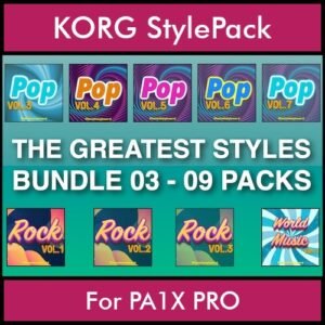 The Greatest Styles By PK Bunde TGS Vol. 03  - Vol. 21 to Vol. 29 - 540 Styles / Song Styles for KORG PA1X PRO in STY format