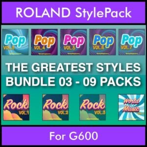 The Greatest Styles By PK Bunde TGS Vol. 03  - Vol. 21 to Vol. 29 - 540 Styles / Song Styles for ROLAND G600 in STL format