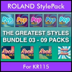 The Greatest Styles By PK Bunde TGS Vol. 03  - Vol. 21 to Vol. 29 - 540 Styles / Song Styles for ROLAND KR115 in STL format