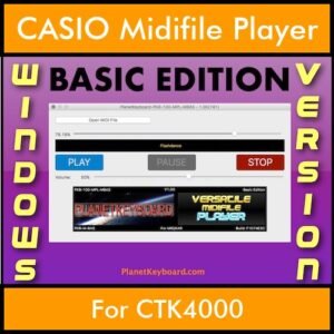 VERSATILE MIDIFILE PLAYER By PK BASIC EDITION V 1  - FOR PC - COMPUTER for CASIO CTK4000 in MID format