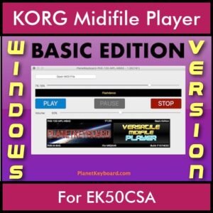 VERSATILE MIDIFILE PLAYER By PK BASIC EDITION V 1  - FOR PC - COMPUTER for KORG EK50CSA in MID format