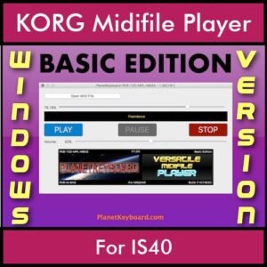 VERSATILE MIDIFILE PLAYER By PK BASIC EDITION V 1  - FOR PC - COMPUTER for KORG IS40 in MID format